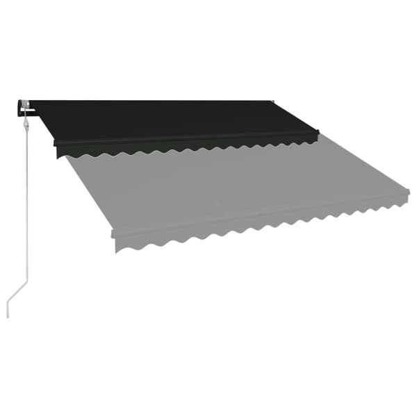 vidaXL Markis infällbar med vindsensor & LED 450x300 cm antracit - Markiser