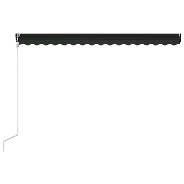 vidaXL Markis infällbar med vindsensor & LED 450x300 cm antracit - Markiser