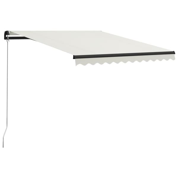 vidaXL Markis manuellt infällbar med LED 300x250 cm gräddvit - Markiser