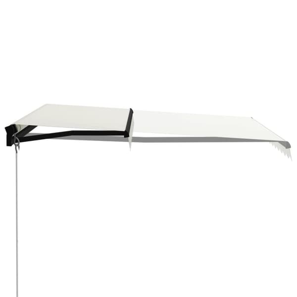 vidaXL Markis manuellt infällbar med LED 300x250 cm gräddvit - Markiser