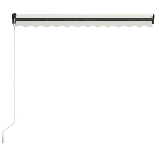 vidaXL Markis manuellt infällbar med LED 300x250 cm gräddvit - Markiser