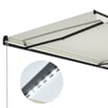 Miniatyrbild 6 av 11: vidaXL Markis manuellt infällbar med LED 300x250 cm gräddvit -  Markiser