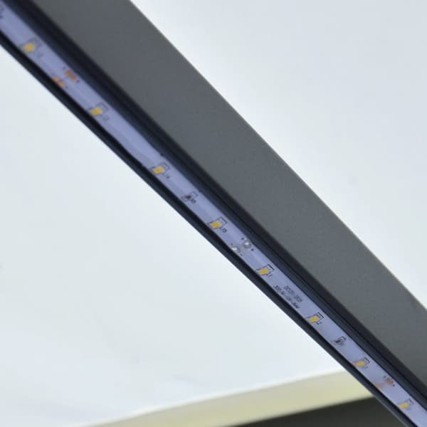 vidaXL Markis manuellt infällbar med LED 300x250 cm gräddvit - Markiser