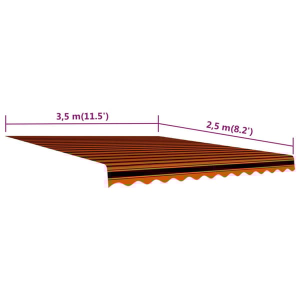 vidaXL Markiisikangas oranssi ja ruskea 350x250 cm -  Markiisit