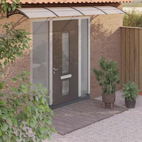 vidaXL dørbaldakin 400x75 cm polycarbonat sort og transparent -  Markiser