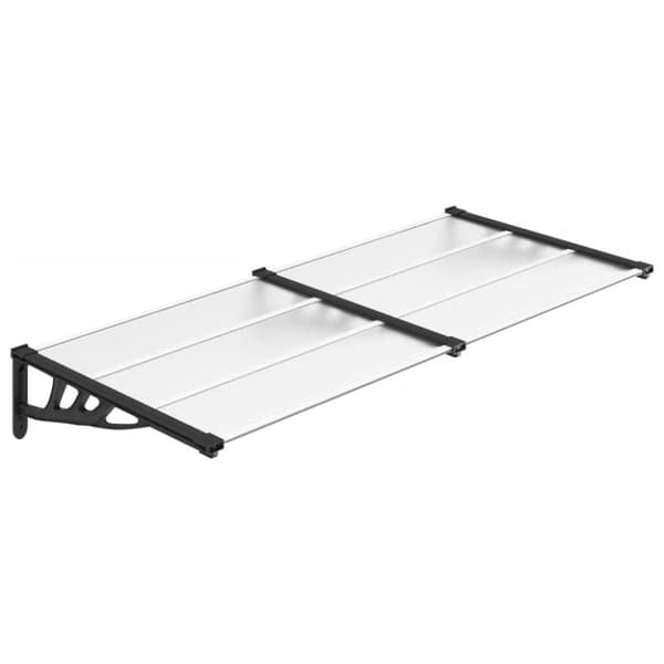 vidaXL Ovikatos musta ja läpinäkyvä 199x90 cm polykarbonaatti -  Markiisit