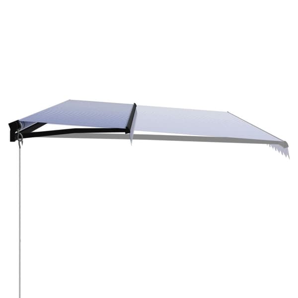 vidaXL Manuaalisesti kelattava markiisi 600x300 cm sininen/valkoinen - Markiisit