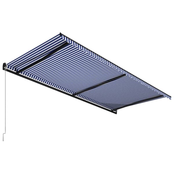 vidaXL Manuaalisesti kelattava markiisi 600x300 cm sininen/valkoinen -  Markiisit