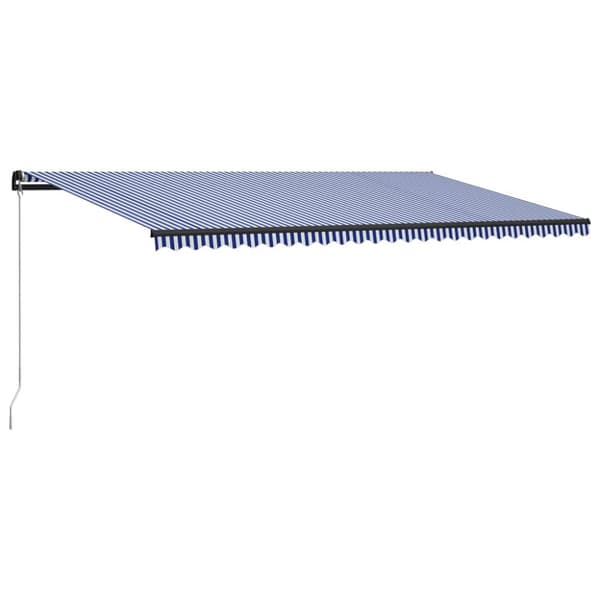 vidaXL Manuaalisesti kelattava markiisi 600x300 cm sininen/valkoinen - Markiisit
