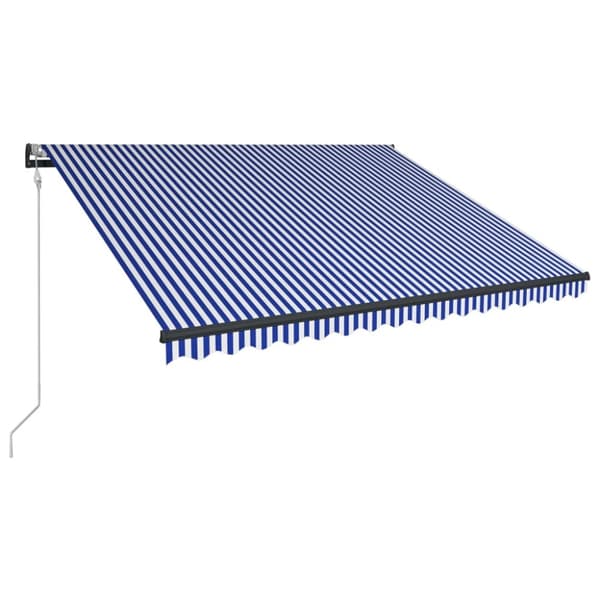vidaXL Markiisi tuulisensorilla ja LED 300x250cm sininen ja valkoinen - Markiisit