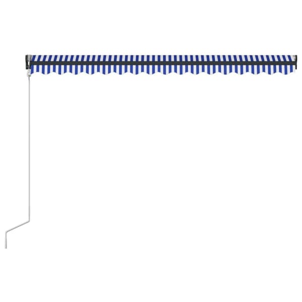 vidaXL Markiisi tuulisensorilla ja LED 300x250cm sininen ja valkoinen - Markiisit
