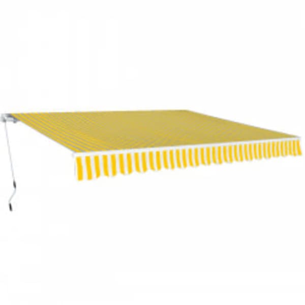 vidaXL foldemarkise manuel betjening 600 cm gul/hvid - Markiser
