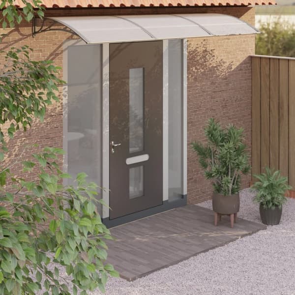 vidaXL Ovikatos harmaa 300x100 cm polykarbonaatti - Markiisit