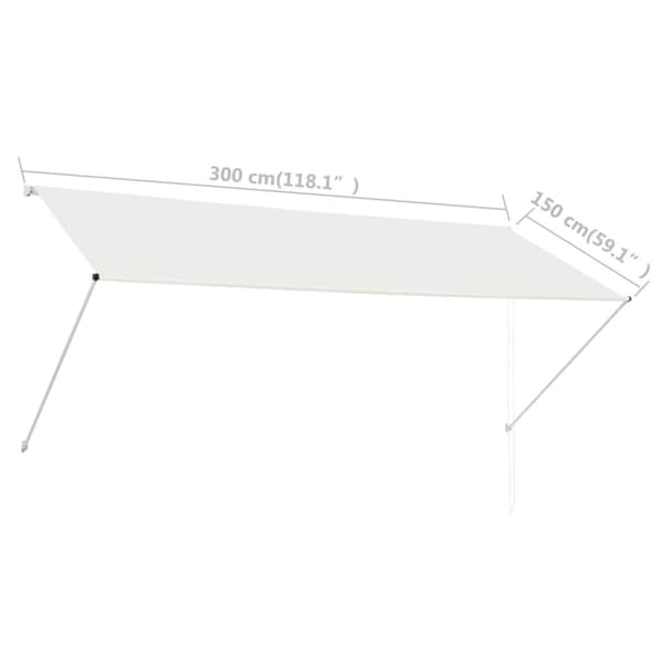 vidaXL Markis 300x150 cm gräddvit - Markiser