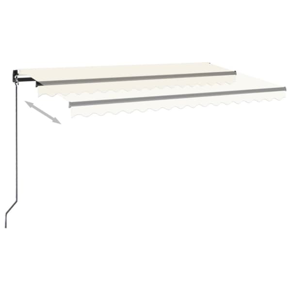 vidaXL Manuaalisesti sisäänkelattava markiisi 400x350 cm kerma - Markiisit