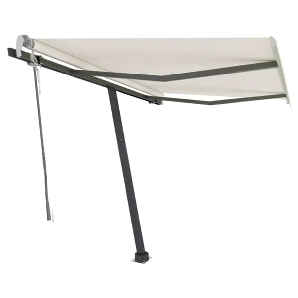 vidaXL Vapaasti seisova sisäänkelattava markiisi 350x250 cm kerma - Markiisit