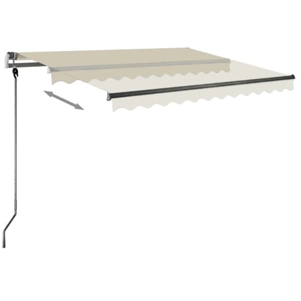 vidaXL Vapaasti seisova sisäänkelattava markiisi 350x250 cm kerma - Markiisit
