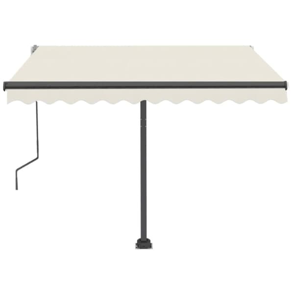 vidaXL Vapaasti seisova sisäänkelattava markiisi 350x250 cm kerma - Markiisit