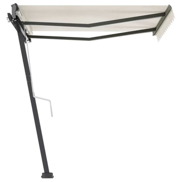 vidaXL Vapaasti seisova sisäänkelattava markiisi 350x250 cm kerma - Markiisit