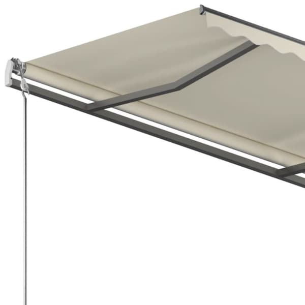 vidaXL Vapaasti seisova sisäänkelattava markiisi 350x250 cm kerma - Markiisit