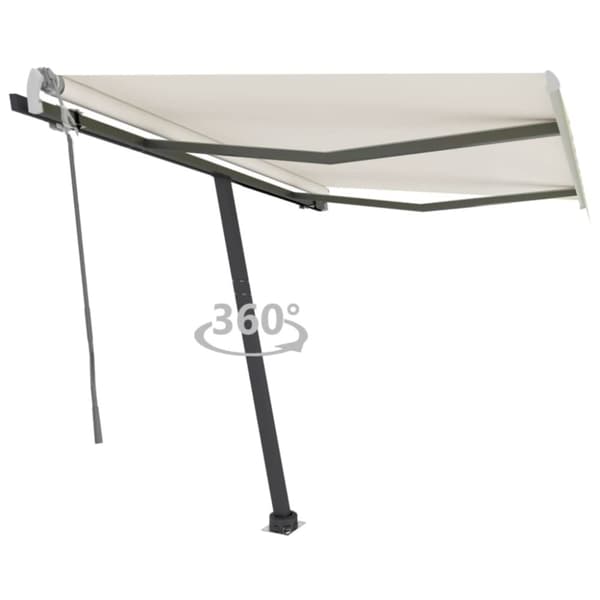 vidaXL Vapaasti seisova sisäänkelattava markiisi 350x250 cm kerma -  Markiisit