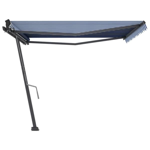 vidaXL Fristående markis manuell 400x300 cm blå/vit - Markiser