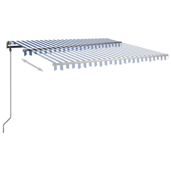 vidaXL Fristående markis manuell 400x300 cm blå/vit - Markiser