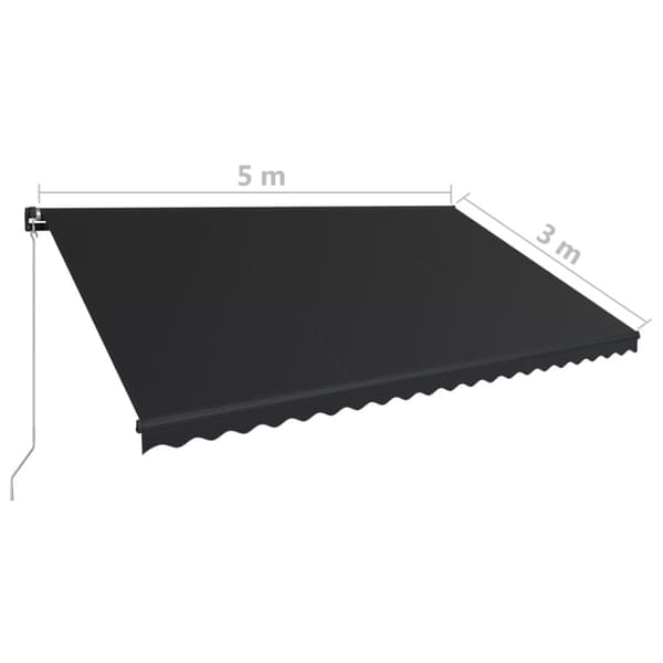 vidaXL Manuaalisesti sisäänkelattava markiisi 500x300 cm antrasiitti - Markiisit