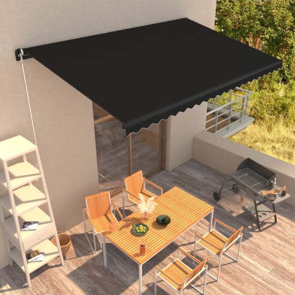 vidaXL Manuaalisesti sisäänkelattava markiisi 500x300 cm antrasiitti -  Markiisit