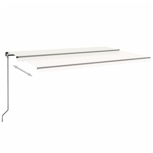 vidaXL Manuaalisesti sisäänkelattava markiisi 500x300 cm kerma -  Markiisit