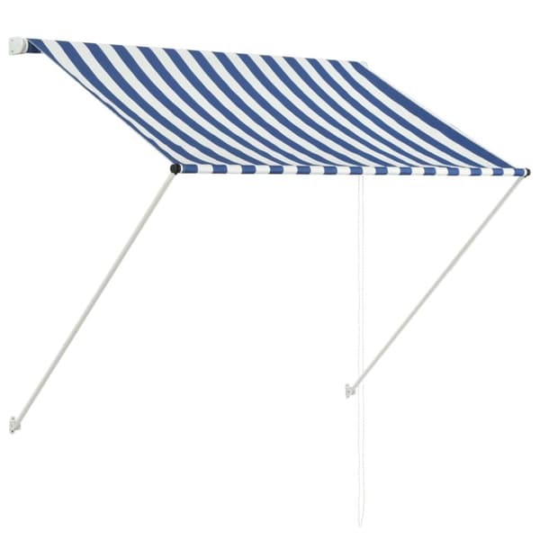 vidaXL Markis 150x150 cm blå och vit - Markiser