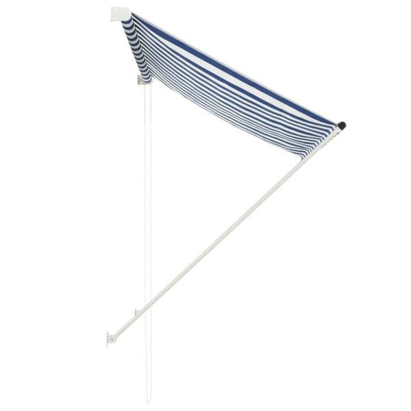 vidaXL Markis 150x150 cm blå och vit - Markiser