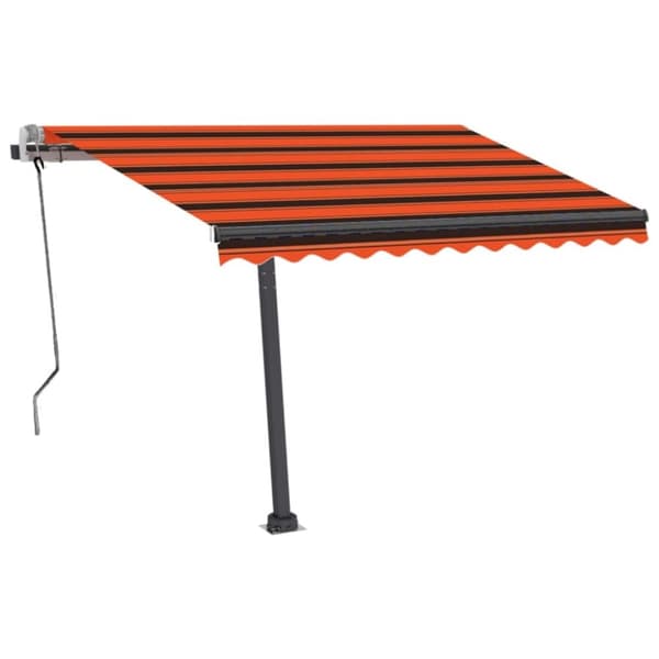 vidaXL fritstående markise 350x250 cm manuel betjening orange og brun -  Markiser