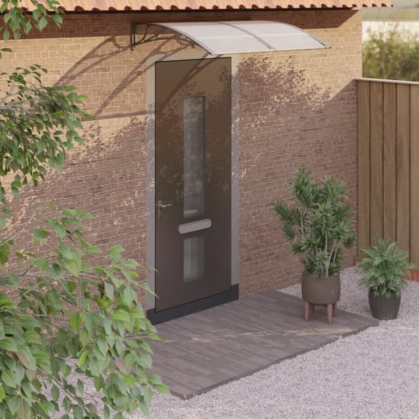 vidaXL Ovikatos harmaa 150x100 cm polykarbonaatti -  Markiisit