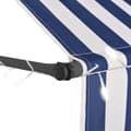Miniatyrbild 5 av 9: vidaXL Markis manuellt infällbar med LED 150 cm blå och vit -  Markiser