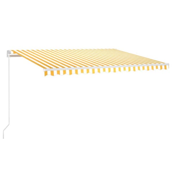 vidaXL Manuaalisesti sisäänkelattava markiisi 400x350cm keltavalkoinen - Markiisit