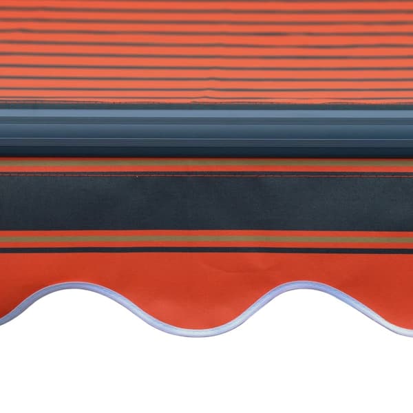 vidaXL foldemarkise med vindsensor og LED 400x300 cm orange og brun -  Markiser