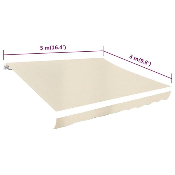 vidaXL Markiisikangas kerma 500x300 cm - Markiisit