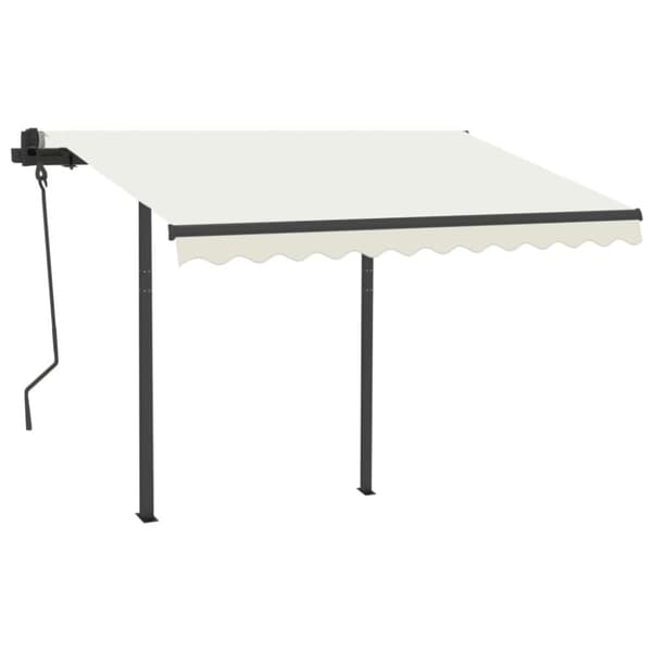vidaXL markise m. LED-lys 3x2,5 m manuel betjening cremefarvet -  Markiser