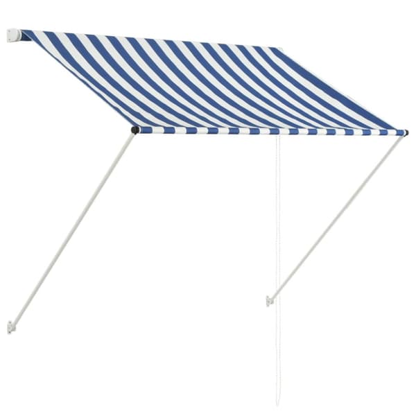 vidaXL Sisäänkelattava markiisi 100x150 cm sininen ja valkoinen - Markiisit