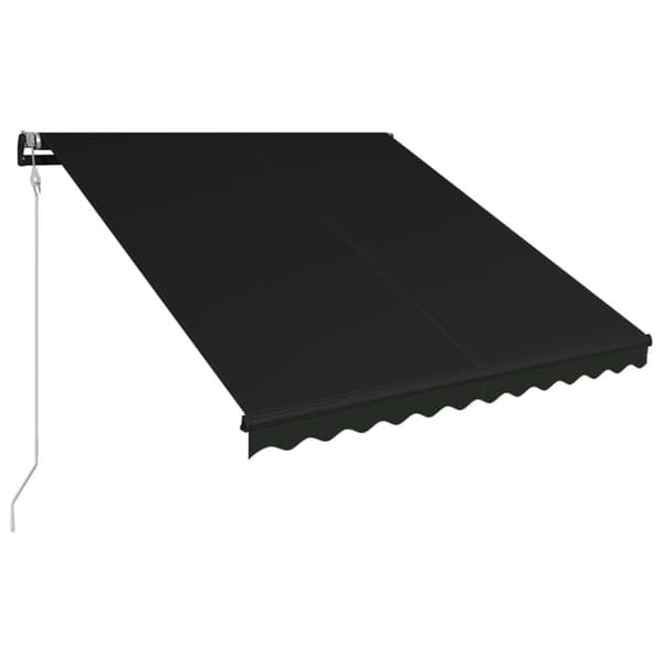 vidaXL Markis manuellt infällbar med vindsensor & LED 300x250 cm antracit - Markiser