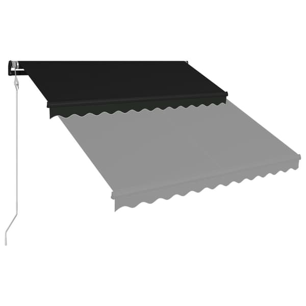 vidaXL Markis manuellt infällbar med vindsensor & LED 300x250 cm antracit - Markiser