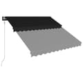 Miniatyrbild 5 av 11: vidaXL Markis manuellt infällbar med vindsensor & LED 300x250 cm antracit -  Markiser