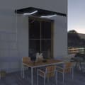 Miniatyrbild 1 av 11: vidaXL Markis manuellt infällbar med vindsensor & LED 300x250 cm antracit -  Markiser
