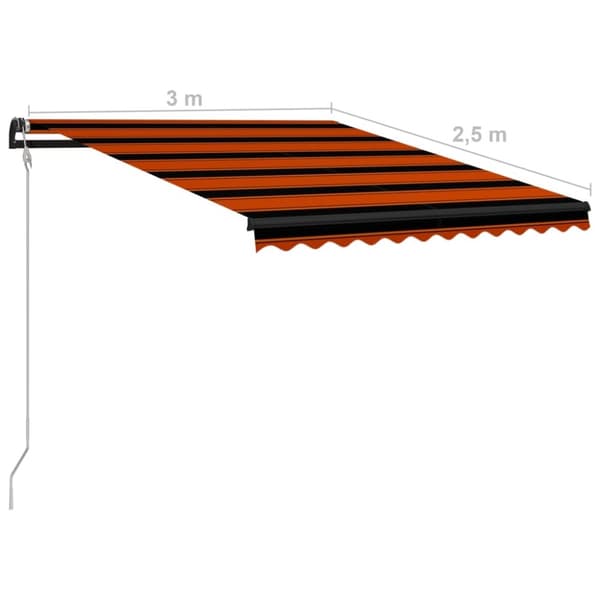 vidaXL Markis automatiskt infällbar 300x250 cm orange och brun - Markiser