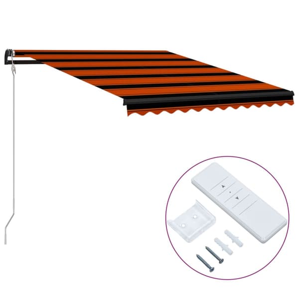 vidaXL Markis automatiskt infällbar 300x250 cm orange och brun -  Markiser