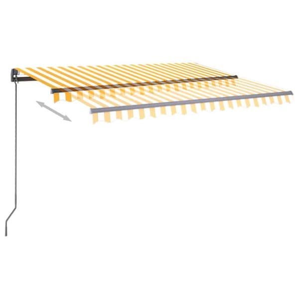 vidaXL markise m. LED-lys 3x2,5 m manuel betjening gul og hvid - Markiser