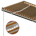 Miniatyrbillede 8 af 11: vidaXL markise m. LED-lys 3x2,5 m manuel betjening gul og hvid -  Markiser