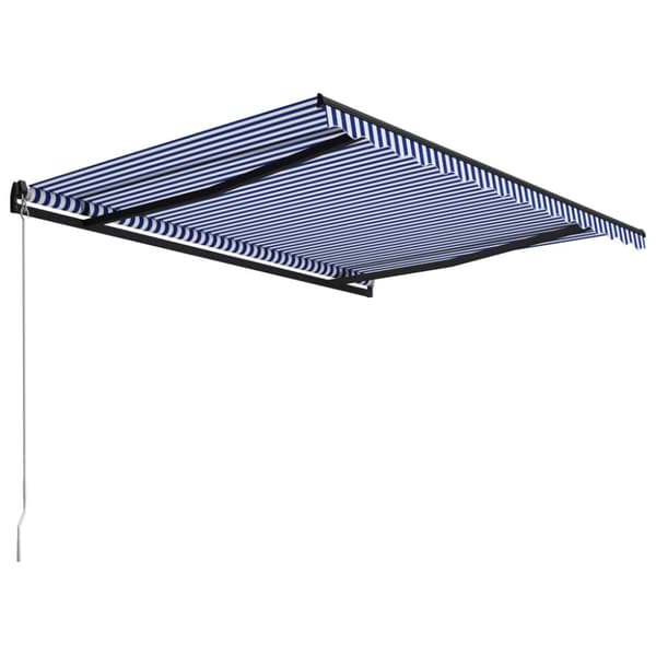vidaXL Sisäänkelattava markiisi 450x300 cm sininen ja valkoinen - Markiisit