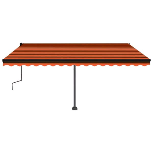 vidaXL Fristående markis manuell 450x300 cm orange/brun - Markiser